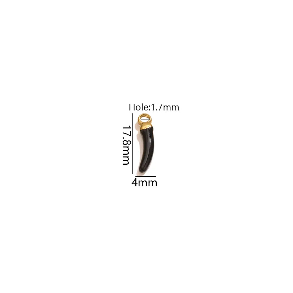 5PCS Dijes de chile de acero inoxidable 18K esmaltados y chapados en oro, materiales y accesorios para la fabricación de joyas, collares y pendientes DIY, venta al por mayor