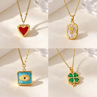 Collares con Colgante de Corazón para Mujer, Collar de Acero Inoxidable con Ojo Turco, Joyería de Moda, Regalos para Todas las Ocasiones