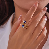 Anillo Ojo Turco Esmalte Goteado