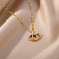 Collar con colgante de ojos malvados de acero inoxidable para mujer, joyería, cadenas para clavícula, collares, regalos para fiesta, triangulación de envíos