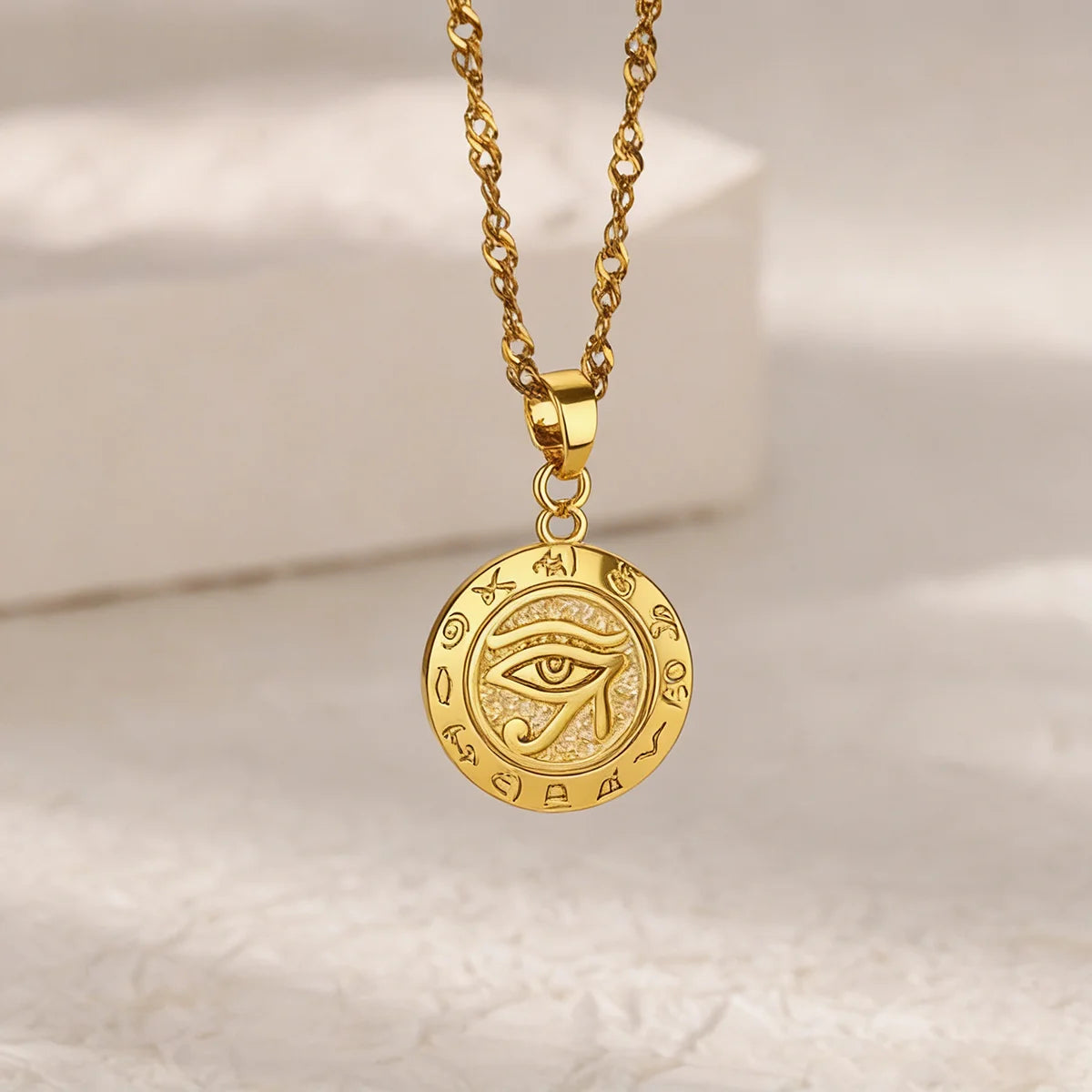 Collar con colgante de ojos malvados de acero inoxidable para mujer, joyería, cadenas para clavícula, collares, regalos para fiesta, triangulación de envíos