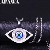 Collar y Pulsera de Acero Inoxidable con Ojo Turco y Hamsa Islámica, Joyería Griega, N1137S02