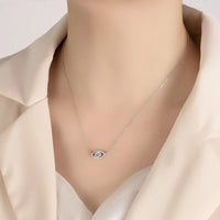 Collar de moissanita de 0,5 quilates de la marca PERFANY para mujer, con colgante de plata de ley S925 con forma de ojo, diamante de laboratorio certificado, joyería de alta gama y diseño moderno.