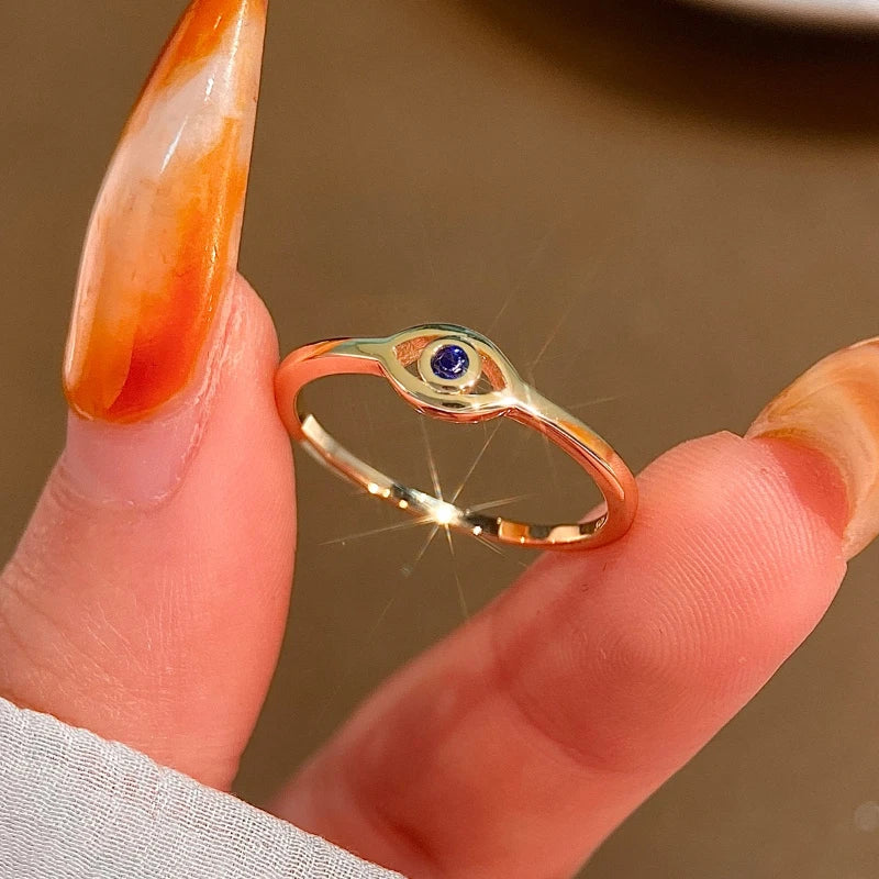 Anillo Ojo Turco Plata 925 Clásico Azul
