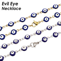 Collar de mal de ojo para mujer, collar de acero inoxidable, cadena de protección contra el mal de ojo, Gargantilla contra el mal de ojo, joyería de regalo