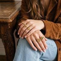 Anillo Ojo Turco Flor y Margarita