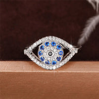Anillo Ojo Azul Plata 925 Moderno