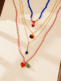 4 Uds. De dije de fantasma de ojo de diablo bohemio, diseño de amor, cadena de suéter apilada, collar de mujer, joyería de regalo de fiesta