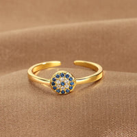 Anillo Ojo Turco Circonita Azul Abierto