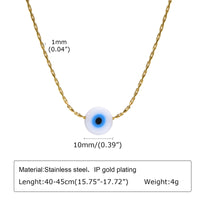 Collar con colgante de Ojo Azul malvado para mujer, cadena fina de acero inoxidable, Color dorado, amuleto de ojos