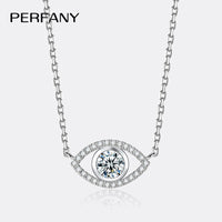 Collar de moissanita de 0,5 quilates de la marca PERFANY para mujer, con colgante de plata de ley S925 con forma de ojo, diamante de laboratorio certificado, joyería de alta gama y diseño moderno.