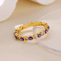 Anillo Ojo Turco Circonita Resistente al Agua