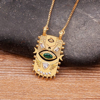 AIBEF, nueva tendencia, cuadrado con incrustaciones, colgante geométrico de mal de ojo de la suerte, collar de circón, joyería Punk Rock para mujer, regalo personalizado