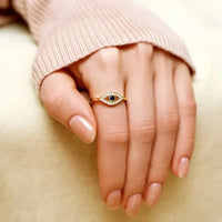 Anillo Ojo Turco Abierto Oro 18K