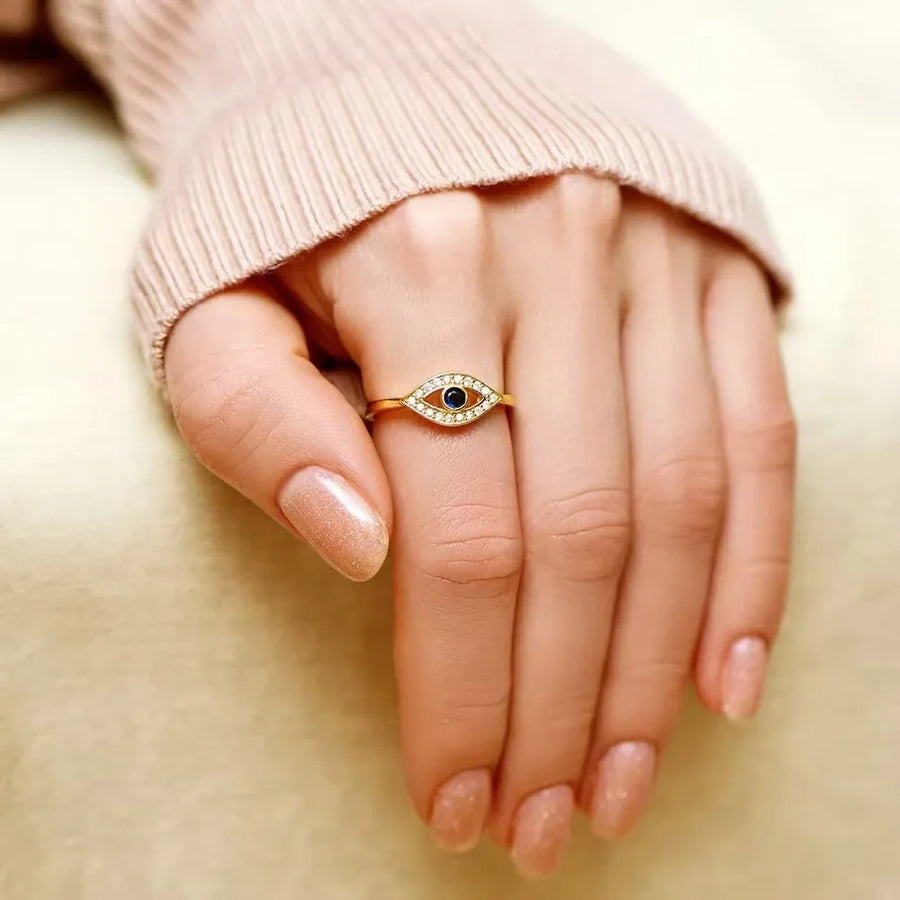 Anillo Ojo Turco Abierto Oro 18K