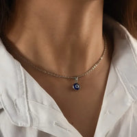 Collares con colgante de mal de ojo de Turquía para mujeres, niñas, amigos, gargantillas de ojos de demonio turco azul, collar de cadena de Color dorado, joyería