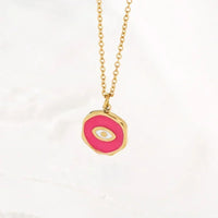 Collar con colgante de mal de ojo turco para mujer, cadena de acero inoxidable Bohemia, collar de esmalte colorido, collar de clavícula Vintage