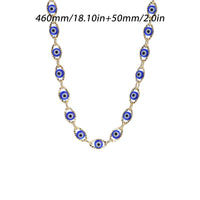 Collar de ojos malvados turcos azules para mujer, collares de acero inoxidable de Color dorado a la moda, regalo de joyería con cuentas esmaltadas 2023