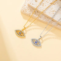 Collar con colgante de ojo turco de circonita transparente, diseño Skyrim, para mujer, de acero inoxidable, color dorado, con estrella de David, amuleto protector, joya, regalo.
