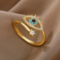 Anillo Ojo Turco Cristal Clásico