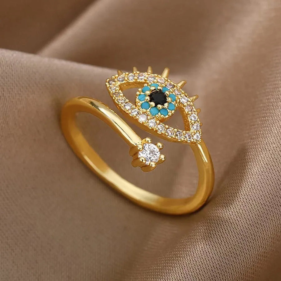 Anillo Ojo Turco Cristal Clásico