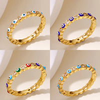 Anillo Ojo Turco Circonita Resistente al Agua