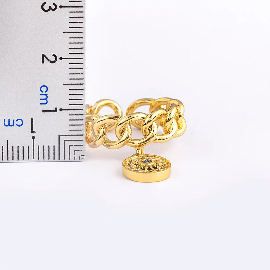 Anillo Ojo Turco Colgante y Mano de Fátima