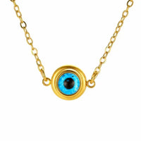 Skyrim-collar de mal de ojo azul turco para mujer, joyería de protección de buena suerte de acero inoxidable, cadena de cuello de Color dorado, regalo de cumpleaños
