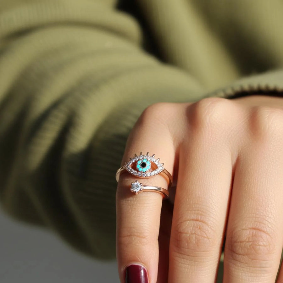 Anillo Ojo Turco Redondo Circonita