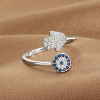 Anillo Ojo Turco Circonita Azul Abierto