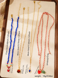 4 Uds. De dije de fantasma de ojo de diablo bohemio, diseño de amor, cadena de suéter apilada, collar de mujer, joyería de regalo de fiesta
