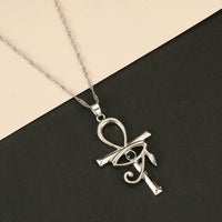 Collar religioso con colgante de llave de Cruz Ankh para mujer, Ojo de Horus, collar con declaración, regalo de joyería de la suerte