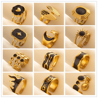 Anillo Ojo Turco Sol, Luna y Estrella