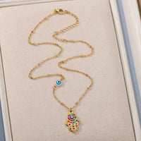 Hamsa-collar de mal de ojo para mujer, cadena de ojo de Color dorado turco, gargantilla de Navidad, accesorios de joyería, regalo