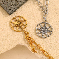 La. Muses-colgante octogonal de ojo de diablo para mujer, cadena Irregular de acero inoxidable, joyería resistente al agua, regalos