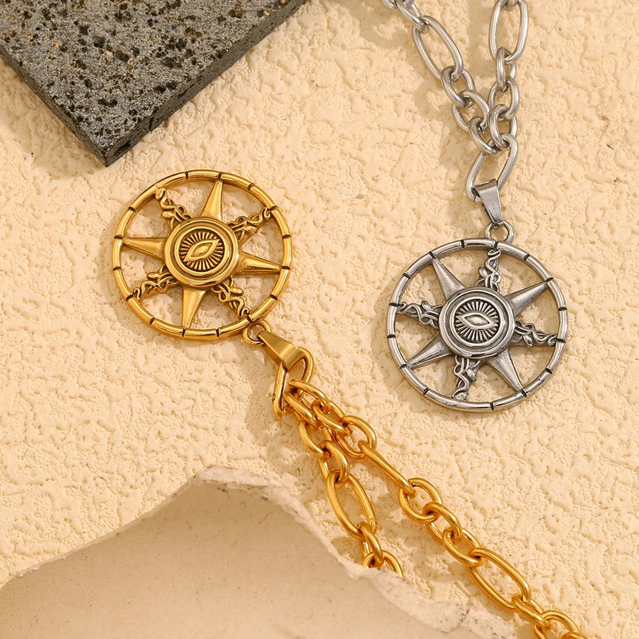 La. Muses-colgante octogonal de ojo de diablo para mujer, cadena Irregular de acero inoxidable, joyería resistente al agua, regalos