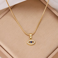 Collar con colgante de ojo malvado de la suerte de circón azul para mujer, mano de Fátima, cadenas de clavícula de ojo turco, Gargantilla femenina, regalo de joyería de boda