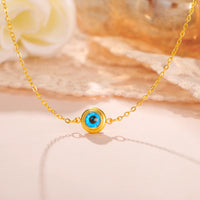 Skyrim-collar de mal de ojo azul turco para mujer, joyería de protección de buena suerte de acero inoxidable, cadena de cuello de Color dorado, regalo de cumpleaños
