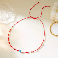 Nuevos collares con colgante de mal de ojo de Turquía para mujeres y niñas, collar trenzado de cuerda roja de la suerte hecho a mano Simple, regalo de joyas de fiesta a la moda