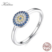 Anillo Ojo Turco Plata 925 Cristal Azul