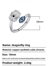 Anillo Apilable Mano de Fátima, Loto y Ojo Turco