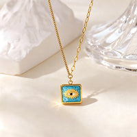 Collares con Colgante de Corazón para Mujer, Collar de Acero Inoxidable con Ojo Turco, Joyería de Moda, Regalos para Todas las Ocasiones