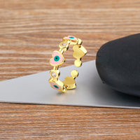 Anillo Ojo Turco Corazón Circonita