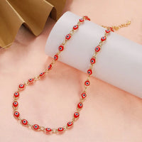 Collar de ojos malvados turcos azules para mujer, collares de acero inoxidable de Color dorado a la moda, regalo de joyería con cuentas esmaltadas 2023