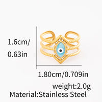 Anillo Ojo Turco Geométrico Dorado