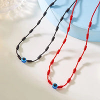 Nuevos collares con colgante de mal de ojo de Turquía para mujeres y niñas, collar trenzado de cuerda roja de la suerte hecho a mano Simple, regalo de joyas de fiesta a la moda