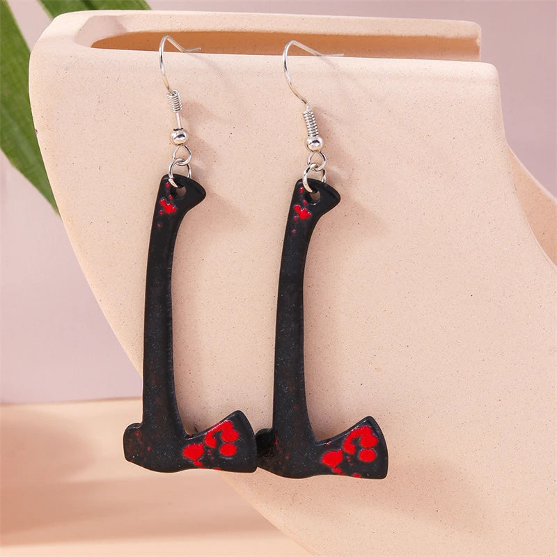 Pendientes Colgantes de Cuchillo Sangriento, Tijeras y Sierra Estilo Punk para Halloween, Joyería para Mujeres y Niñas, Regalos para Fiestas Nocturnas