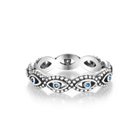 Anillo Ojo Turco Azul Plata 925 Original