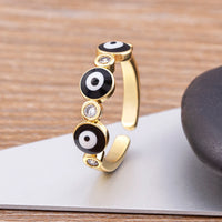Anillo Ojo Turco Arcoíris Brillante