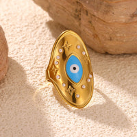 Anillo Ojo Turco y Mano de Fátima Apilable
